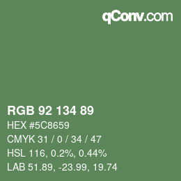 カラーコード: RGB 92 134 89 | qconv.com
