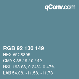 Color code: RGB 92 136 149 | qconv.com