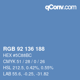 Color code: RGB 92 136 188 | qconv.com