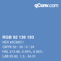 Color code: RGB 92 136 193 | qconv.com