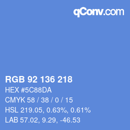 Código de color: RGB 92 136 218 | qconv.com