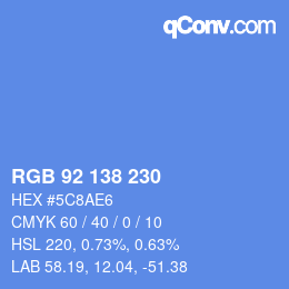 颜色代码: RGB 92 138 230 | qconv.com