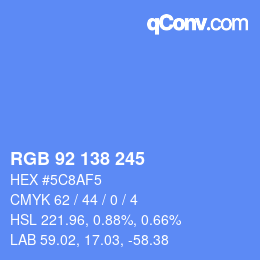 颜色代码: RGB 92 138 245 | qconv.com