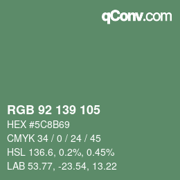 カラーコード: RGB 92 139 105 | qconv.com