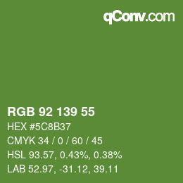 Farbcode: RGB 92 139 55 | qconv.com
