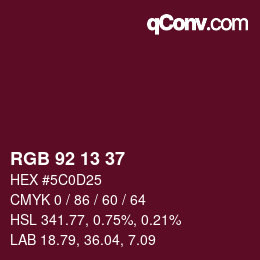 カラーコード: RGB 92 13 37 | qconv.com