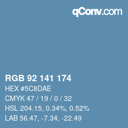 Farbcode: RGB 92 141 174 | qconv.com
