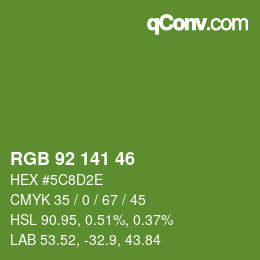 Color code: RGB 92 141 46 | qconv.com