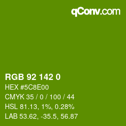 Color code: RGB 92 142 0 | qconv.com