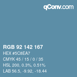 カラーコード: RGB 92 142 167 | qconv.com