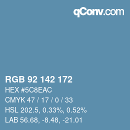 Color code: RGB 92 142 172 | qconv.com