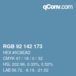 Color code: RGB 92 142 173 | qconv.com