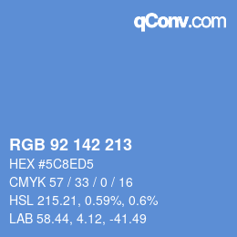 Color code: RGB 92 142 213 | qconv.com
