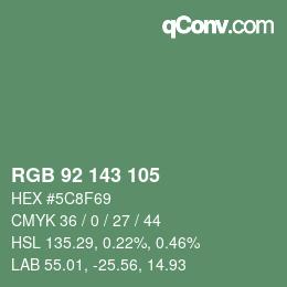 Color code: RGB 92 143 105 | qconv.com