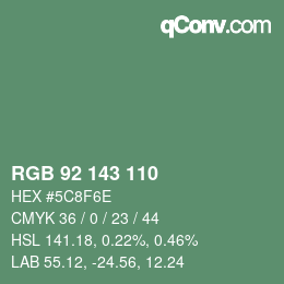 颜色代码: RGB 92 143 110 | qconv.com