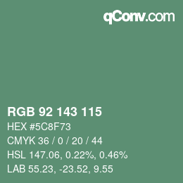 Color code: RGB 92 143 115 | qconv.com