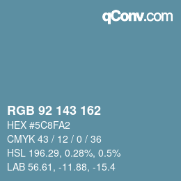 カラーコード: RGB 92 143 162 | qconv.com