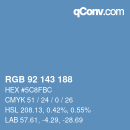 カラーコード: RGB 92 143 188 | qconv.com