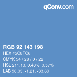 カラーコード: RGB 92 143 198 | qconv.com