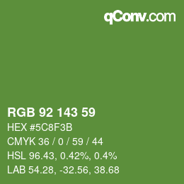 カラーコード: RGB 92 143 59 | qconv.com