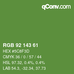 颜色代码: RGB 92 143 61 | qconv.com