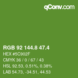 カラーコード: RGB 92 144.8 47.4 | qconv.com