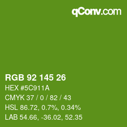 Color code: RGB 92 145 26 | qconv.com