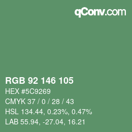 カラーコード: RGB 92 146 105 | qconv.com