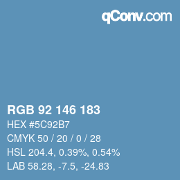 カラーコード: RGB 92 146 183 | qconv.com