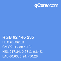 カラーコード: RGB 92 146 235 | qconv.com
