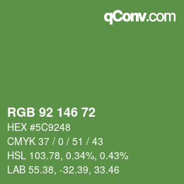 カラーコード: RGB 92 146 72 | qconv.com