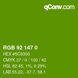 Color code: RGB 92 147 0 | qconv.com