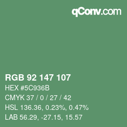 Color code: RGB 92 147 107 | qconv.com