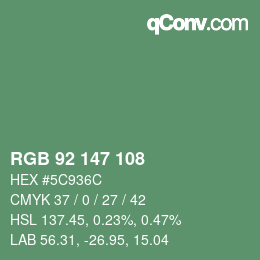 Código de color: RGB 92 147 108 | qconv.com