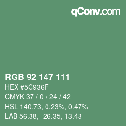 Farbcode: RGB 92 147 111 | qconv.com