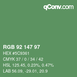 Color code: RGB 92 147 97 | qconv.com