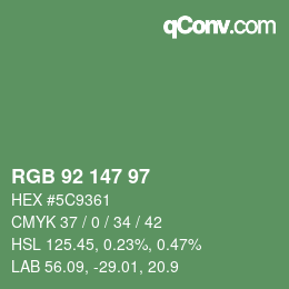 Código de color: RGB 92 147 97 | qconv.com