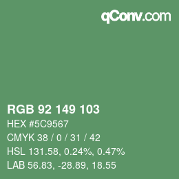 Color code: RGB 92 149 103 | qconv.com