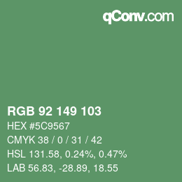 カラーコード: RGB 92 149 103 | qconv.com
