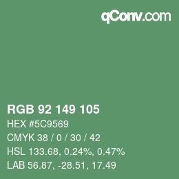 カラーコード: RGB 92 149 105 | qconv.com
