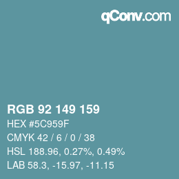 カラーコード: RGB 92 149 159 | qconv.com
