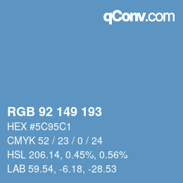 カラーコード: RGB 92 149 193 | qconv.com