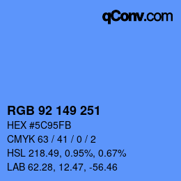 Color code: RGB 92 149 251 | qconv.com