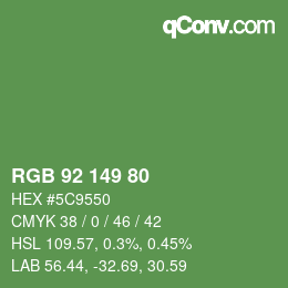 颜色代码: RGB 92 149 80 | qconv.com