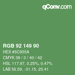Color code: RGB 92 149 90 | qconv.com