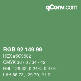 Color code: RGB 92 149 98 | qconv.com