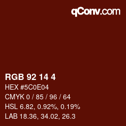 カラーコード: RGB 92 14 4 | qconv.com