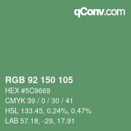 颜色代码: RGB 92 150 105 | qconv.com