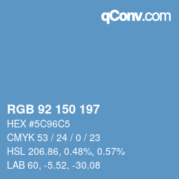 カラーコード: RGB 92 150 197 | qconv.com