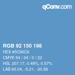 Color code: RGB 92 150 198 | qconv.com